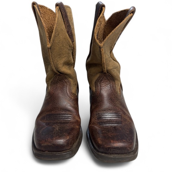 Ariat Boy’s Rustic Brown and Tan Cowboy Boots Size 10 - Picture 2 of 7